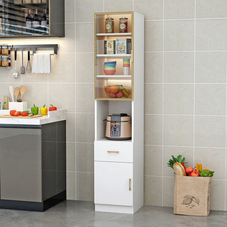 Server per la cena in stile glam ingegnerizzato in legno con archiviazione aperta