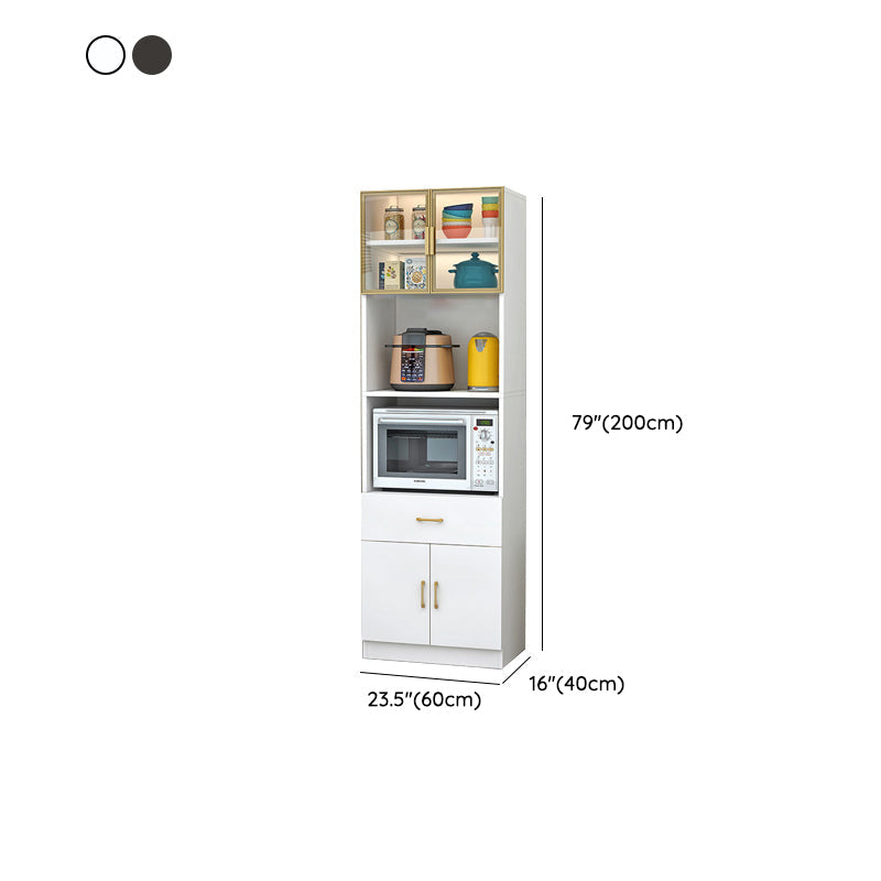 Server per la cena in stile glam ingegnerizzato in legno con archiviazione aperta