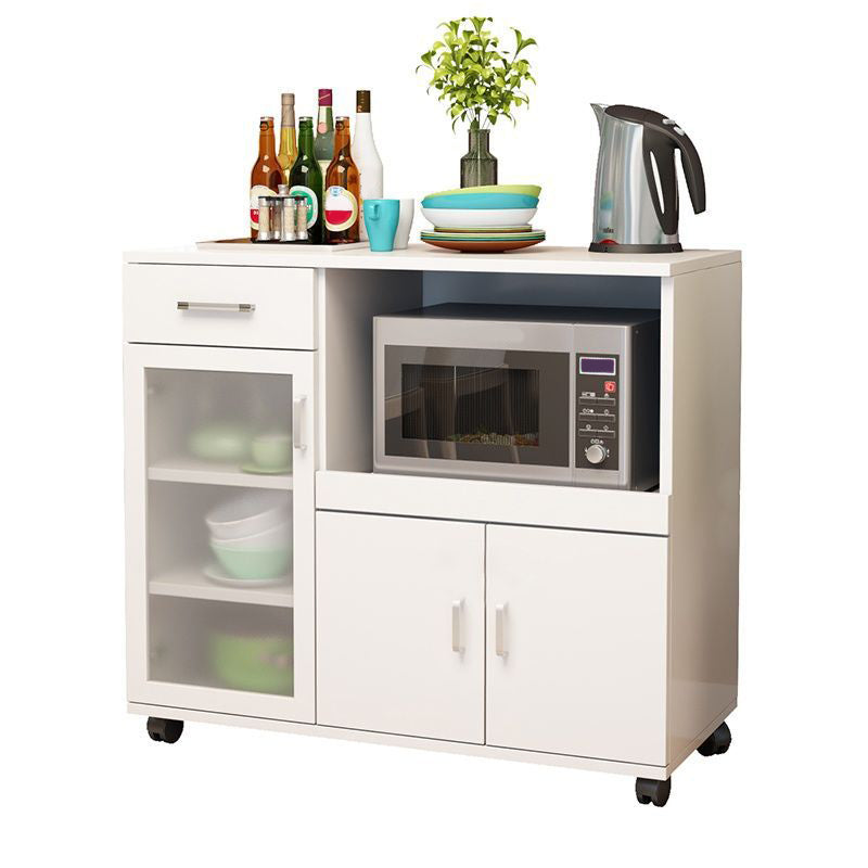 Modern Style Dinner Server Engineered Wood Server with Open Storage ...