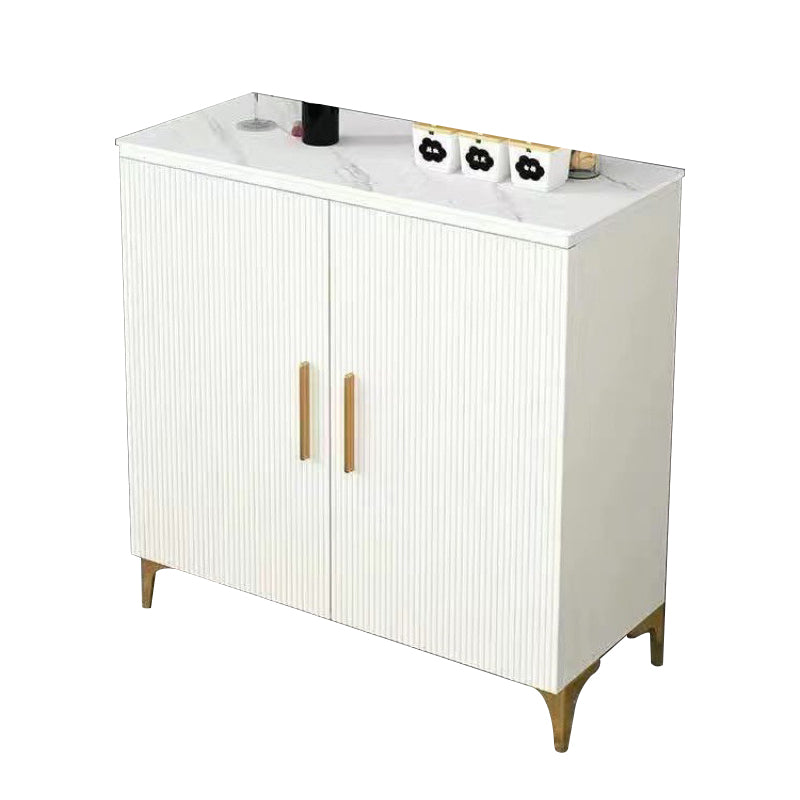 Modern Style Dinner Server Engineered Wood Server with Metal Legs White Wood Clearhalo 'buffet_sideboard' 'Buffets & Sideboards' 'furn' 'furn_buffet_sideboard' 'Furniture' 'Kitchen & Dining Furniture' 6609979