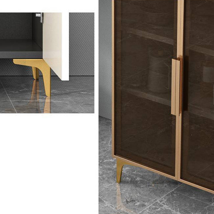 Modern Style Dinner Server Engineered Wood Server with Metal Legs Clearhalo 'buffet_sideboard' 'Buffets & Sideboards' 'furn' 'furn_buffet_sideboard' 'Furniture' 'Kitchen & Dining Furniture' 6609988