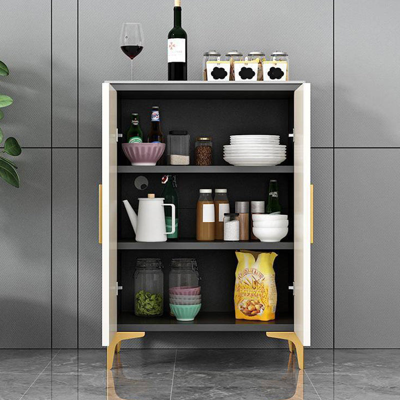 Modern Style Dinner Server Engineered Wood Server with Metal Legs Clearhalo 'buffet_sideboard' 'Buffets & Sideboards' 'furn' 'furn_buffet_sideboard' 'Furniture' 'Kitchen & Dining Furniture' 6609990