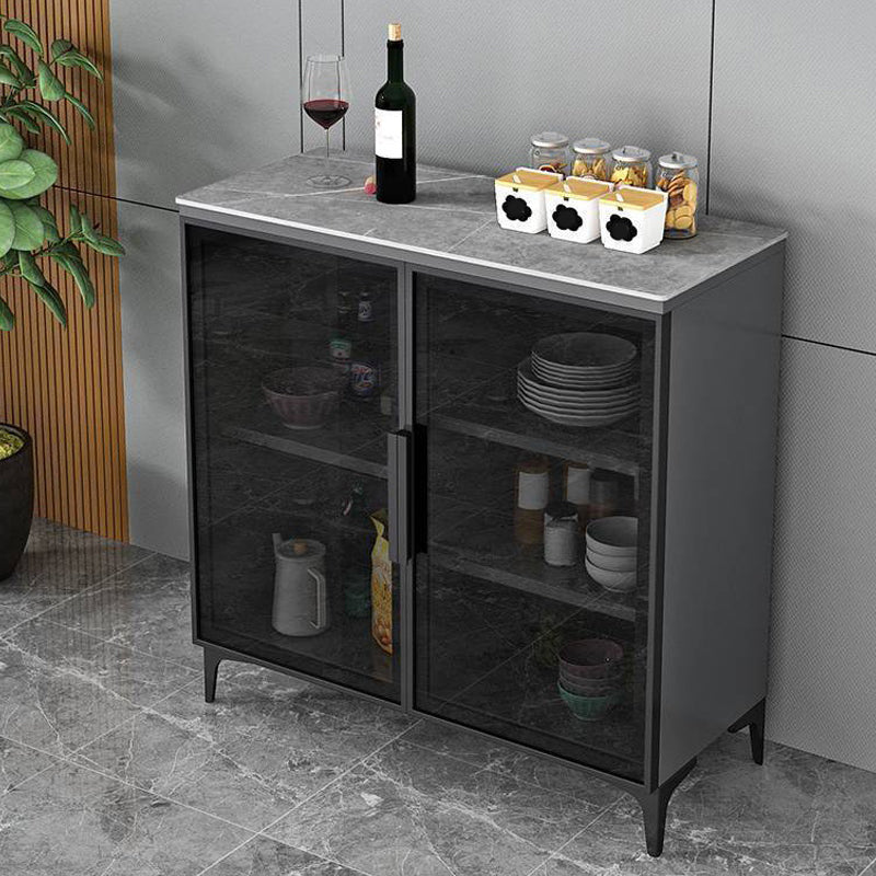 Modern Style Dinner Server Engineered Wood Server with Metal Legs Clearhalo 'buffet_sideboard' 'Buffets & Sideboards' 'furn' 'furn_buffet_sideboard' 'Furniture' 'Kitchen & Dining Furniture' 6609991