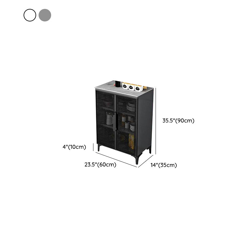 Modern Style Dinner Server Engineered Wood Server with Metal Legs Clearhalo 'buffet_sideboard' 'Buffets & Sideboards' 'furn' 'furn_buffet_sideboard' 'Furniture' 'Kitchen & Dining Furniture' 6609996