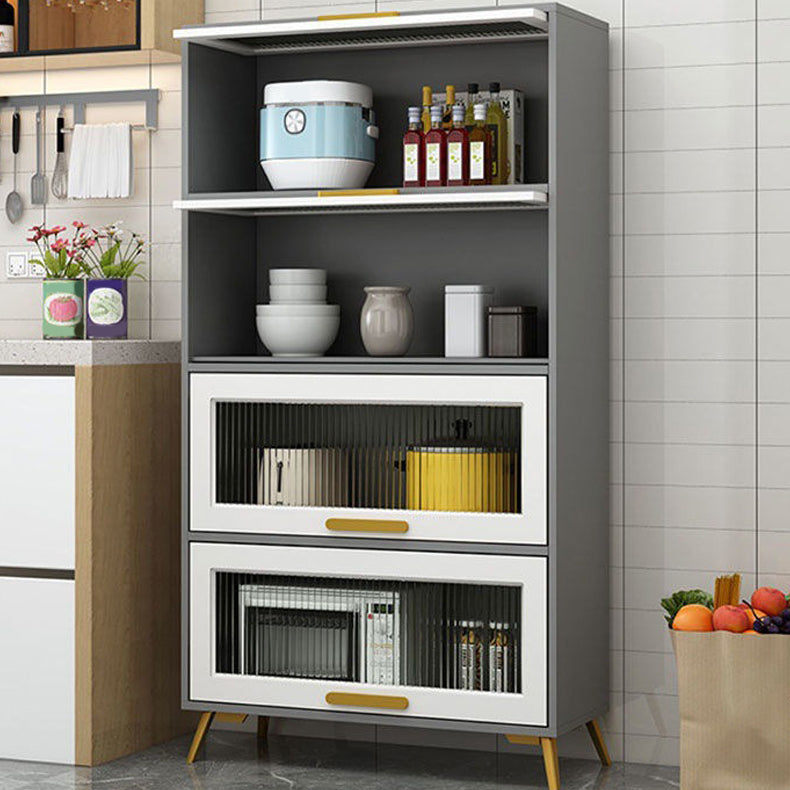 Modern Style Kitchen Server Engineered Wood Server with Metal Legs ...