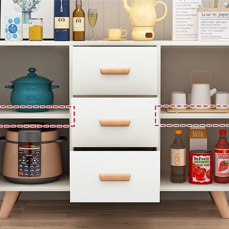 Server moderno in stile server ingegnerizzato da cucina con gambe in legno