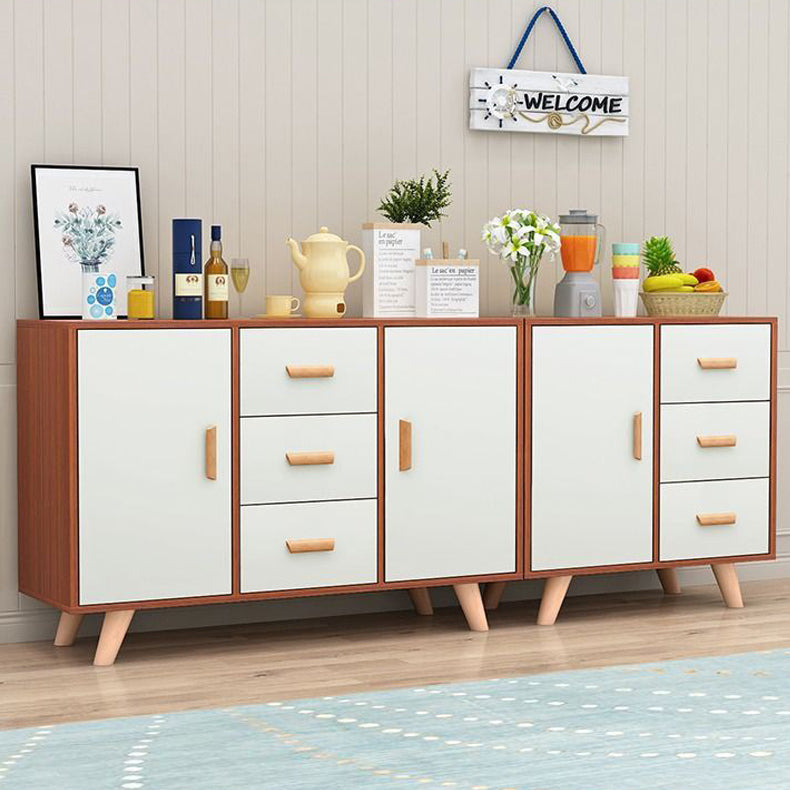 Server moderno in stile server ingegnerizzato da cucina con gambe in legno