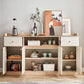 Houten buffettafel glam -stijl server met kasten en laden