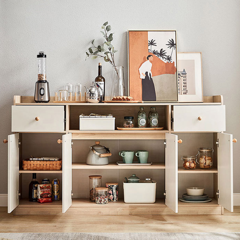 Houten buffettafel glam -stijl server met kasten en laden