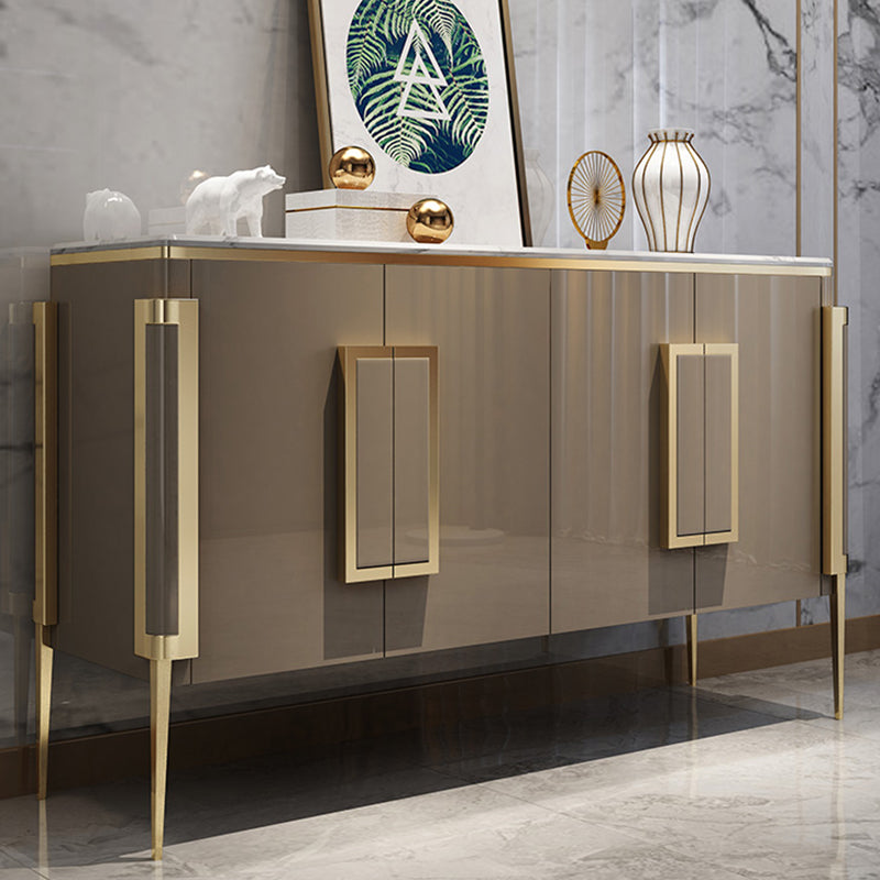 Scheda laterale di pietra a buffet contemporanea con mobili