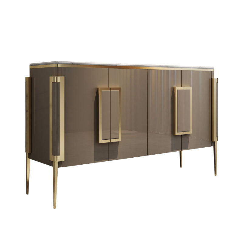 Scheda laterale di pietra a buffet contemporanea con mobili