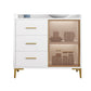 Contemporary Style Buffet Table Wood Side Board with Cabinets and Drawers