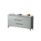 Contemporary Style Buffet Table Stone Side Board with Cabinets and Drawers