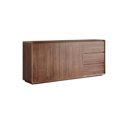 Sideboard a buffet marrone con cassetti server per pranzo contemporanei