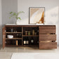 Sideboard a buffet marrone con cassetti server per pranzo contemporanei