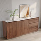 Sideboard a buffet marrone con cassetti server per pranzo contemporanei