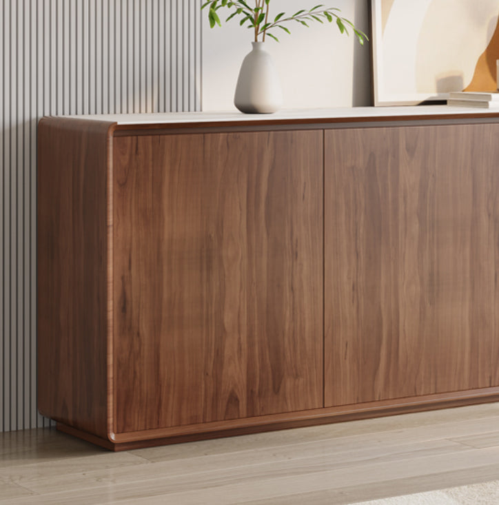 Sideboard a buffet marrone con cassetti server per pranzo contemporanei