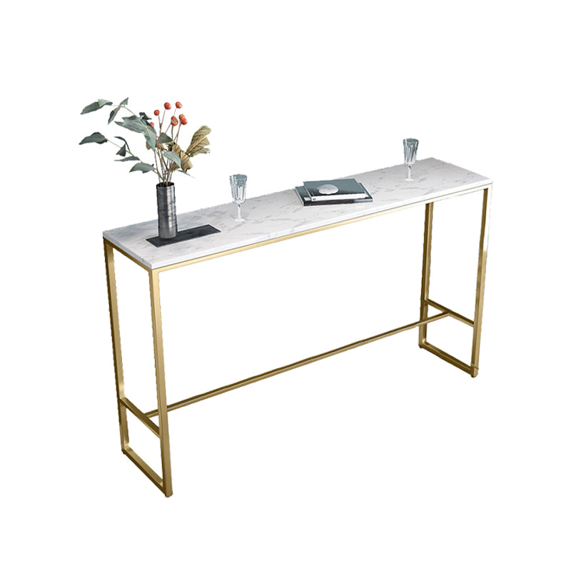 Rectangular Bar Height Table Gold Legs and Metal Base Bistro Pub Table Without Chairs Clearhalo 'Bar Furniture' 'Bar Tables' 'bar_tables' 'furn' 'furn_bar_tables' 'Furniture' 'Kitchen & Dining Furniture' 6610339