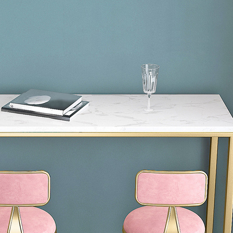 Rectangular Bar Height Table Gold Legs and Metal Base Bistro Pub Table Clearhalo 'Bar Furniture' 'Bar Tables' 'bar_tables' 'furn' 'furn_bar_tables' 'Furniture' 'Kitchen & Dining Furniture' 6610345