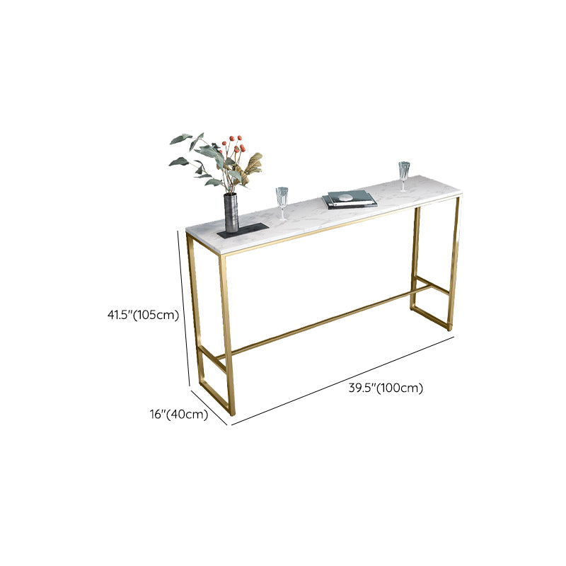 Rectangular Bar Height Table Gold Legs and Metal Base Bistro Pub Table Clearhalo 'Bar Furniture' 'Bar Tables' 'bar_tables' 'furn' 'furn_bar_tables' 'Furniture' 'Kitchen & Dining Furniture' 6610354