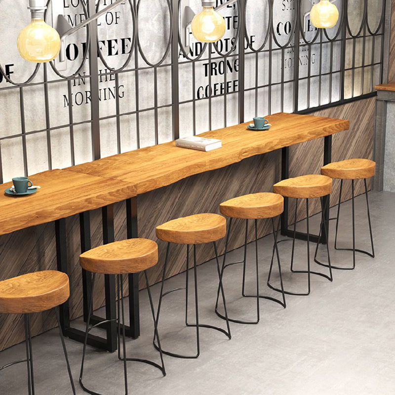 Modern Bar Height Table Rectangular Wood Top Bistro Bar Table Clearhalo 'Bar Furniture' 'Bar Tables' 'bar_tables' 'furn' 'furn_bar_tables' 'Furniture' 'Kitchen & Dining Furniture' 6610383