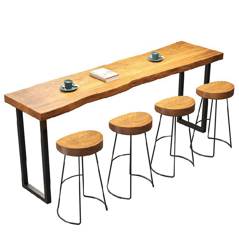 Modern Bar Height Table Rectangular Wood Top Bistro Bar Table Clearhalo 'Bar Furniture' 'Bar Tables' 'bar_tables' 'furn' 'furn_bar_tables' 'Furniture' 'Kitchen & Dining Furniture' 6610384
