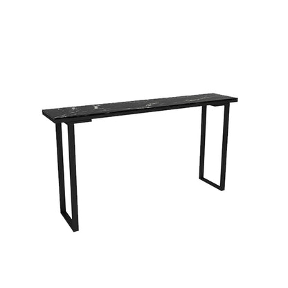 Marble Top Bar Table Rectangle Contemporary Style Pub Table for Cafe Black Without Chairs Clearhalo 'Bar Furniture' 'Bar Tables' 'bar_tables' 'furn' 'furn_bar_tables' 'Furniture' 'Kitchen & Dining Furniture' 6610415