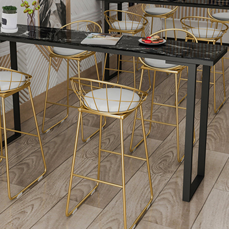Marble Top Bar Table Rectangle Contemporary Style Pub Table for Cafe Clearhalo 'Bar Furniture' 'Bar Tables' 'bar_tables' 'furn' 'furn_bar_tables' 'Furniture' 'Kitchen & Dining Furniture' 6610421