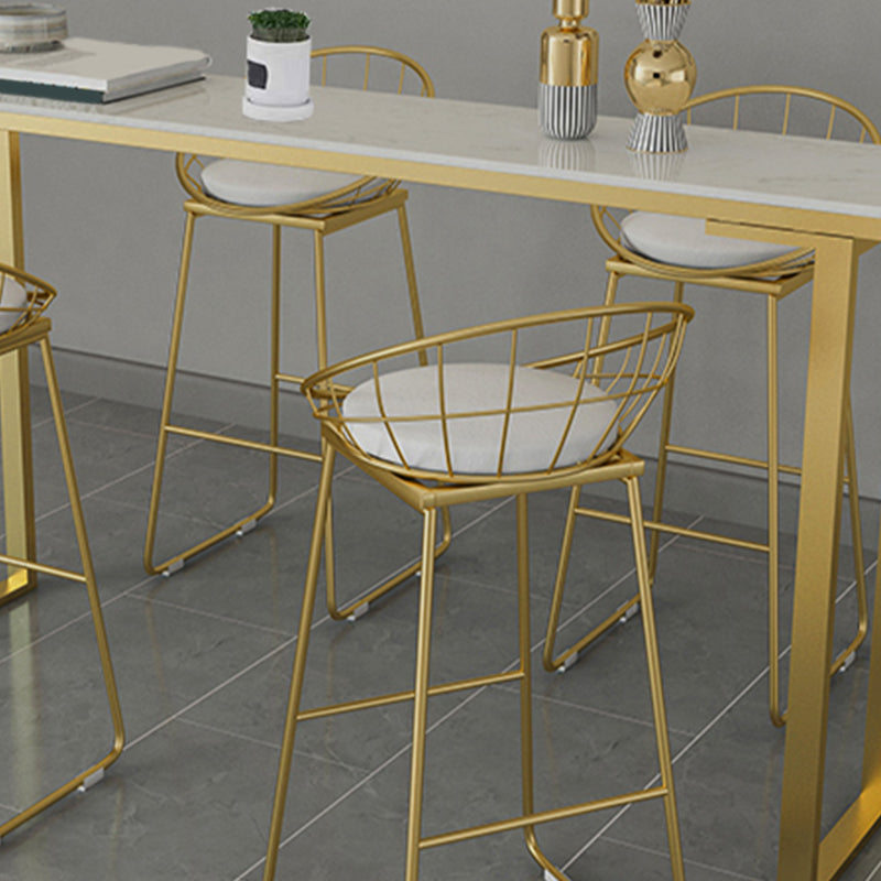 Marble Top Bar Table Rectangle Contemporary Style Pub Table for Cafe Clearhalo 'Bar Furniture' 'Bar Tables' 'bar_tables' 'furn' 'furn_bar_tables' 'Furniture' 'Kitchen & Dining Furniture' 6610422