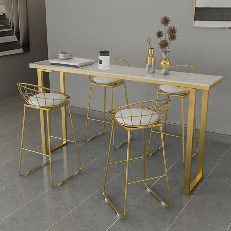 Marble Top Bar Table Rectangle Contemporary Style Pub Table for Cafe Clearhalo 'Bar Furniture' 'Bar Tables' 'bar_tables' 'furn' 'furn_bar_tables' 'Furniture' 'Kitchen & Dining Furniture' 6610423
