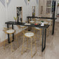 Marble Top Bar Table Rectangle Contemporary Style Pub Table for Cafe Clearhalo 'Bar Furniture' 'Bar Tables' 'bar_tables' 'furn' 'furn_bar_tables' 'Furniture' 'Kitchen & Dining Furniture' 6610426