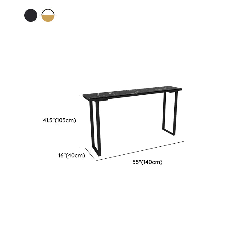 Marble Top Bar Table Rectangle Contemporary Style Pub Table for Cafe Clearhalo 'Bar Furniture' 'Bar Tables' 'bar_tables' 'furn' 'furn_bar_tables' 'Furniture' 'Kitchen & Dining Furniture' 6610429