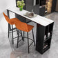 Mesa de bar de piedra sinterizada Mesa de bar rectangular moderna con estantes de almacenamiento