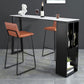 Mesa de bar de piedra sinterizada Mesa de bar rectangular moderna con estantes de almacenamiento