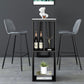 Mesa de bar de piedra sinterizada Mesa de bar rectangular moderna con estantes de almacenamiento