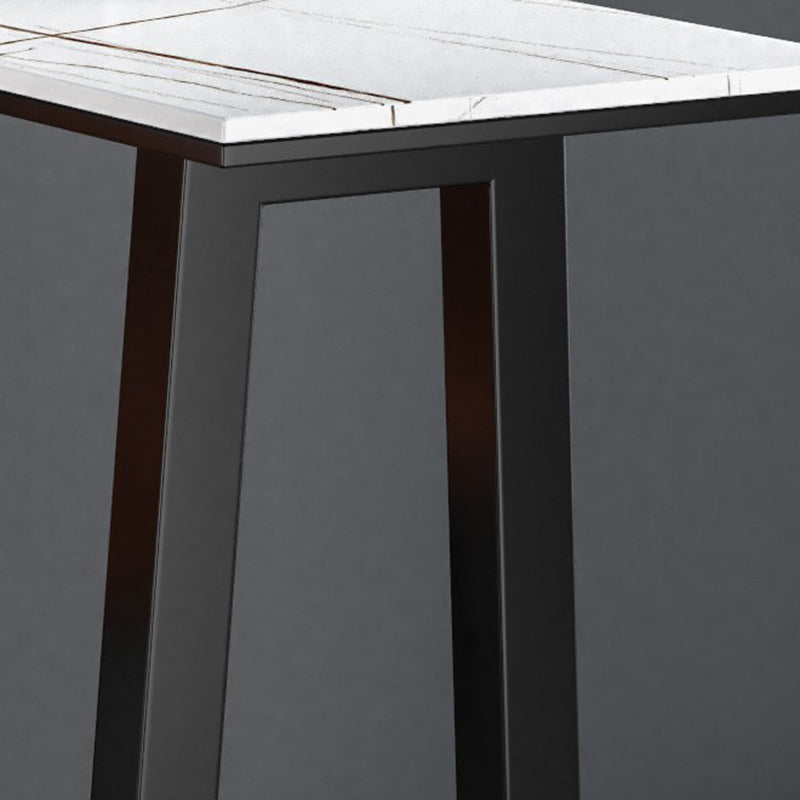 Mesa de bar de piedra sinterizada Mesa de bar rectangular moderna con estantes de almacenamiento