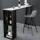 Mesa de bar de piedra sinterizada Mesa de bar rectangular moderna con estantes de almacenamiento