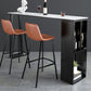 Mesa de bar de piedra sinterizada Mesa de bar rectangular moderna con estantes de almacenamiento