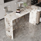 Glam Rectangle Bistro Bar Table Sintered Stone Bar Table for Home 70.9"L x 15.7"W x 39.4"H Without Chairs Clearhalo 'Bar Furniture' 'Bar Tables' 'bar_tables' 'furn' 'furn_bar_tables' 'Furniture' 'Kitchen & Dining Furniture' 6610473