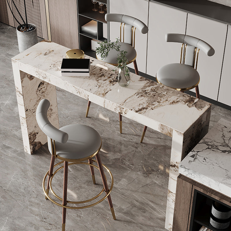 Glam Rectangle Bistro Bar Table Sintered Stone Bar Table for Home 47.2"L x 15.7"W x 39.4"H Without Chairs Clearhalo 'Bar Furniture' 'Bar Tables' 'bar_tables' 'furn' 'furn_bar_tables' 'Furniture' 'Kitchen & Dining Furniture' 6610475
