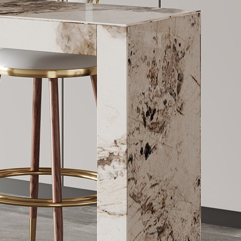 Glam Rectangle Bistro Bar Table Sintered Stone Bar Table for Home Clearhalo 'Bar Furniture' 'Bar Tables' 'bar_tables' 'furn' 'furn_bar_tables' 'Furniture' 'Kitchen & Dining Furniture' 6610479