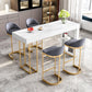 Rectangle Bistro Bar Table Sintered Stone Bar Table with Shelves 63"L x 15.7"W x 41.3"H Without Chairs Clearhalo 'Bar Furniture' 'Bar Tables' 'bar_tables' 'furn' 'furn_bar_tables' 'Furniture' 'Kitchen & Dining Furniture' 6610484