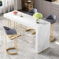 Rectangle Bistro Bar Table Sintered Stone Bar Table with Shelves 70.9"L x 15.7"W x 41.3"H Without Chairs Clearhalo 'Bar Furniture' 'Bar Tables' 'bar_tables' 'furn' 'furn_bar_tables' 'Furniture' 'Kitchen & Dining Furniture' 6610487