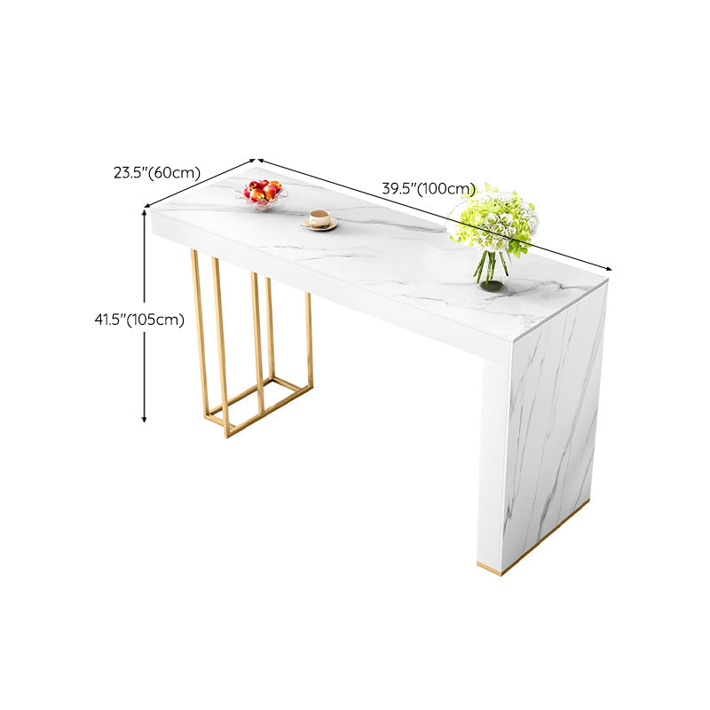 Rectangle Bistro Bar Table Sintered Stone Bar Table with Shelves Clearhalo 'Bar Furniture' 'Bar Tables' 'bar_tables' 'furn' 'furn_bar_tables' 'Furniture' 'Kitchen & Dining Furniture' 6610500