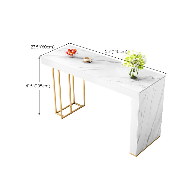 Rectangle Bistro Bar Table Sintered Stone Bar Table with Shelves Clearhalo 'Bar Furniture' 'Bar Tables' 'bar_tables' 'furn' 'furn_bar_tables' 'Furniture' 'Kitchen & Dining Furniture' 6610501