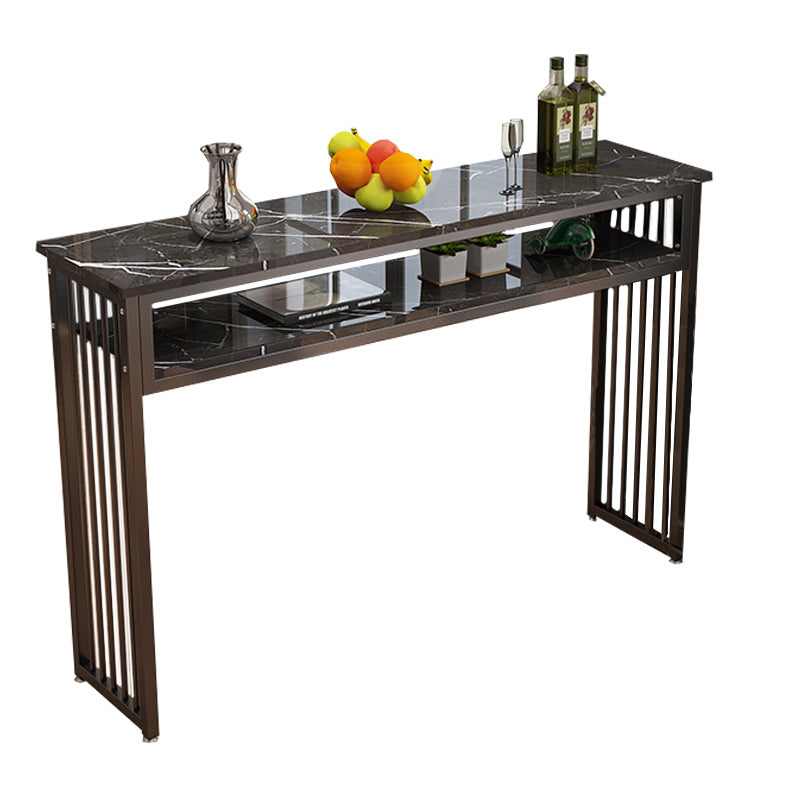 Modern Style Wood Bar Stool Table Rectangle Bar Table for Cafe Black Without Chairs Clearhalo 'Bar Furniture' 'Bar Tables' 'bar_tables' 'furn' 'furn_bar_tables' 'Furniture' 'Kitchen & Dining Furniture' 6610579
