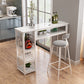 Modern Style Wood Bar Stool Table Rectangle Bar Table for Cafe 55.1"L x 15.7"W x 41.3"H White Without Chairs Clearhalo 'Bar Furniture' 'Bar Tables' 'bar_tables' 'furn' 'furn_bar_tables' 'Furniture' 'Kitchen & Dining Furniture' 6610582