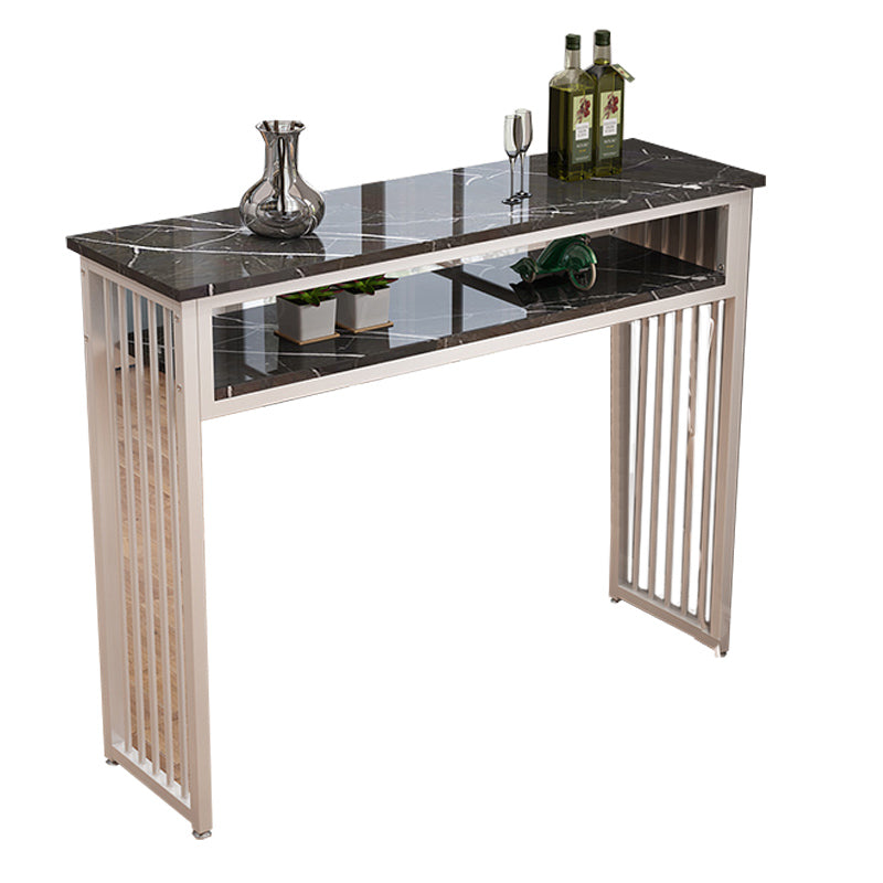 Modern Style Wood Bar Stool Table Rectangle Bar Table for Cafe Gloss Black Without Chairs Clearhalo 'Bar Furniture' 'Bar Tables' 'bar_tables' 'furn' 'furn_bar_tables' 'Furniture' 'Kitchen & Dining Furniture' 6610583