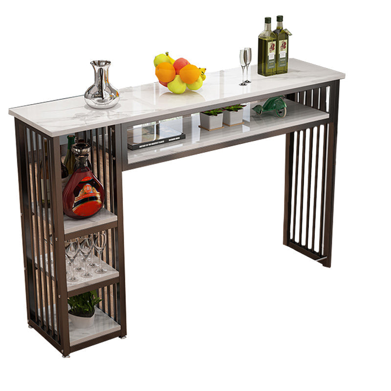 Modern Style Wood Bar Stool Table Rectangle Bar Table for Cafe Black White Without Chairs Clearhalo 'Bar Furniture' 'Bar Tables' 'bar_tables' 'furn' 'furn_bar_tables' 'Furniture' 'Kitchen & Dining Furniture' 6610584