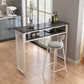 Modern Style Wood Bar Stool Table Rectangle Bar Table for Cafe 55.1"L x 15.7"W x 41.3"H Gloss Black Without Chairs Clearhalo 'Bar Furniture' 'Bar Tables' 'bar_tables' 'furn' 'furn_bar_tables' 'Furniture' 'Kitchen & Dining Furniture' 6610585